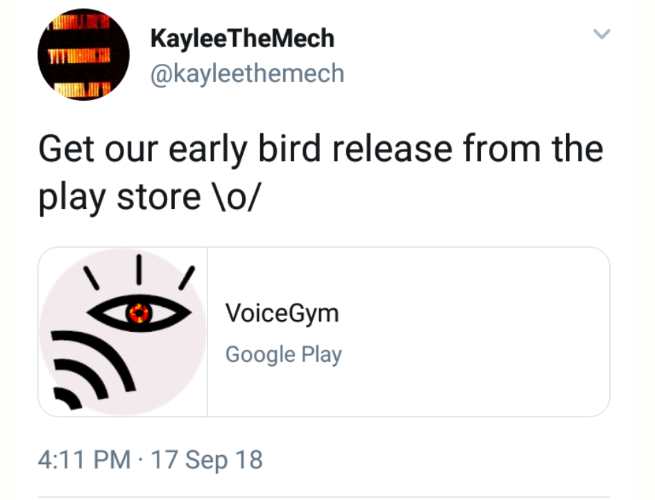 Tweet of Release Announcement